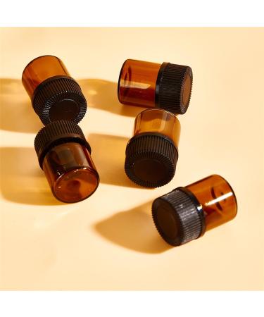 100Pcs Mini Amber Glass Essential Oil Sample Bottles - Refillable 1ml Brown Perfume Bottles for Travel - Perfect for DIY and Aromatherapy - Buy Online on GoSupps.com