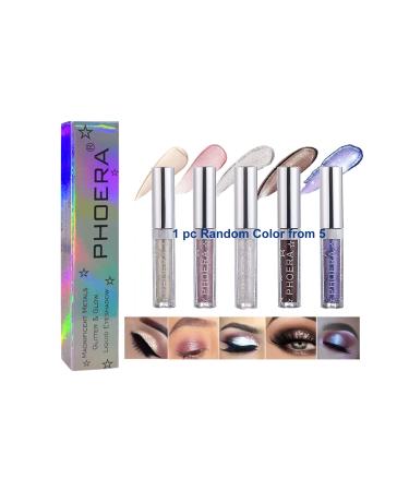 Hotiary 12 Colors Long Lasting Waterproof Shining Shimmer Glitter Liquid Eyeshadow Metallic Pigments Makeup Metals Gloss for Eyes Eyeliners Sparkling Eye Shadow Set Gift Shiny Pen Eyeliner Kit (1 PC random color)