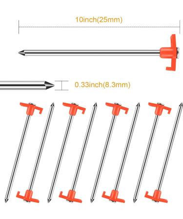 Galvanized Steel Heavy Duty Tent Stakes - 8pc-Pack - Orange - Buy Online on GoSupps.com