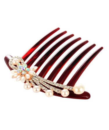 Seven- Hair Comb Bride Hair Accessories Hair Accessories for Bride Rhinestone Hair Accessories Bridal Hair Comb Bride Hair Side Comb Wedding Rhinestones Pearl Rhinestone