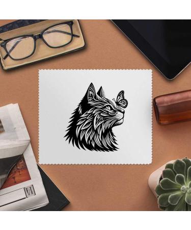 Stylized Cat & Butterfly Microfiber Lens Cleaning Cloths - 2 Pack - Perfect for Glasses & Screens - International Shipping Available - Buy Online on GoSupps.com