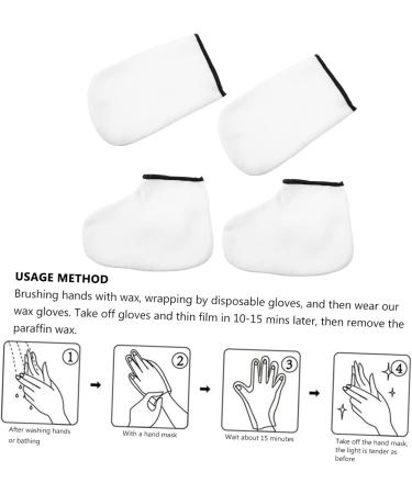 minkissy 6 Pairs Hand and Foot Mask Paraffin Wax Mitt Wax Socks Paraffin Bath Bags for Hand Paraffin Wax Foot Liners Wax Tools Manicure Gloves Thickened Gloves Tool Kit Spa Polyester White - Buy Online on GoSupps.com