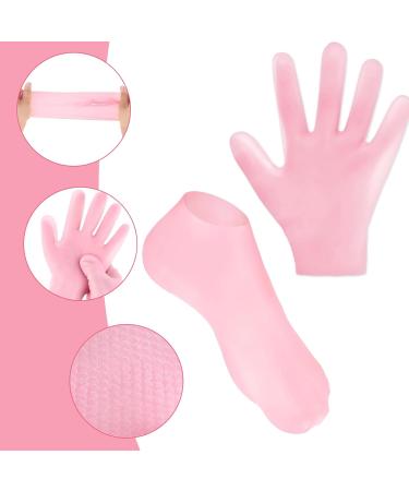 Moisturising Socks and Gloves Set 2PCS Silicone Sock and Gloves for Women Spa Gel Socks Hand Foot Care Pedicure Sock Anti Slip Aloe Socks for Repairing Dry Cracked Hands Feet Heels - Buy Online on GoSupps.com