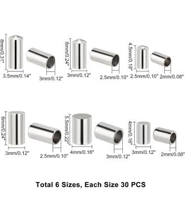 PandaHall 180pcs Stainless Steel Cord Ends for Jewelry Making - 2/2.5/3mm Inner Diameter End Caps Terminators (Round & Flat) - Shop Now! - Buy Online on GoSupps.com