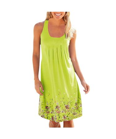 Ronony ladies cocktail dress women gradient holiday dress sleeveless leisure dress maxi dresses women flowers summer dresses boho dress swing beach dress circular long maxi dress l 1#yellow