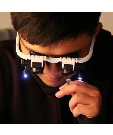 Lighted Headset Magnifying Glasses 8X 23x with 2led Lights Head-Free Magnifier Loupe for Electronics Eyelash Crafts Circuit Watch Repair A/A - Buy Online on GoSupps.com