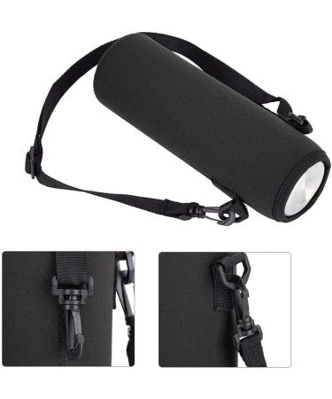 1L Neoprene Water Bottle Cover - Thermal Holder for Outdoor Sports - Scalding-Safe Black Bottle Pocket with Belt - Buy Online on GoSupps.com