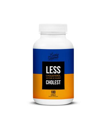 LIVELY VITAMIN CO. Less Cholest - Statin Free - Red Yeast Rice - Cholesterol - Heart - HDL - LDL - Cayanne Pepper - Bergamot - Resveratrol - Gluten Soy Dairy Free - 180 Vegan Capsules