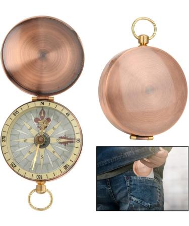 Vintage Pocket Watch Compass | Antique Brass Hinged Lid | Portable Outdoor Navigation for Backpacking Camping & Hiking - Buy Online on GoSupps.com