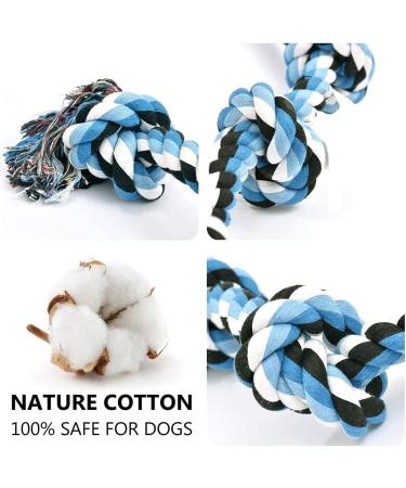 Luxmay Indestructible Dog Toys - Strong 92 cm Rope for Large & Medium Dogs - Durable Chew Toy with 5 Knots - Interactive Blue Dog Rope - Buy Online on GoSupps.com