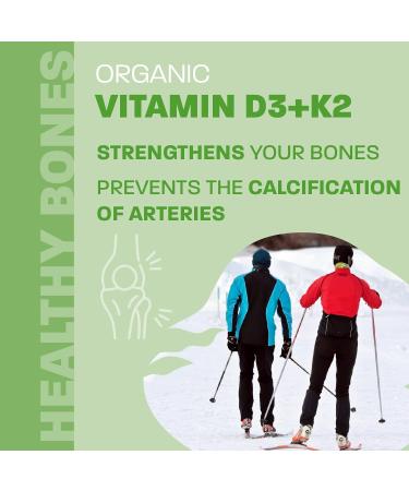 Certified Organic Vitamin D3 & K2 (MK7-Natto) - 490 Drops- Support Your Bones Immune System - Non-GMO - Gluten Free - Made in Canada (13.5 ml (Pack of 2)) - Buy Online on GoSupps.com