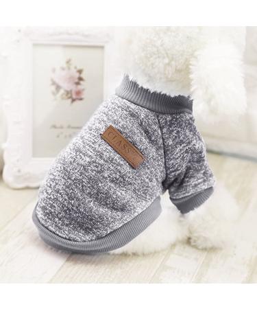 Idepet Classic Knitwear Fleece Sweater for Small to Medium Dogs - Grey - Buy Online on GoSupps.com