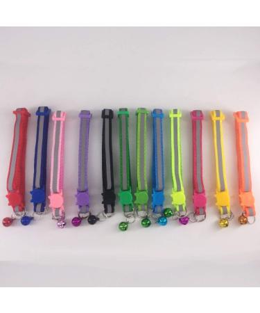 Cluos 12 PACK Reflective Cat Collars Quick Release with Bell Safety Nylon Kitten Collars Adjustable 19-32cm - Buy Online on GoSupps.com