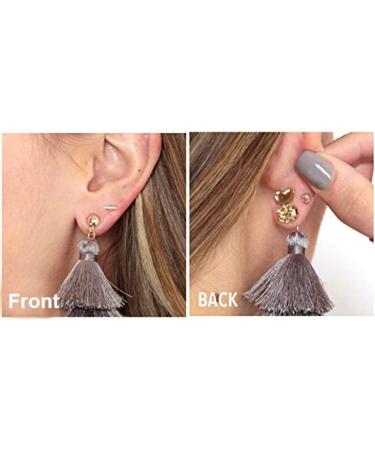 6 Pairs Adjustable Earring Lifters | Hypoallergenic Secure Backs | 18K Gold Plated & Sterling Silver | Heart, Crown, Clover Styles - Buy Online on GoSupps.com