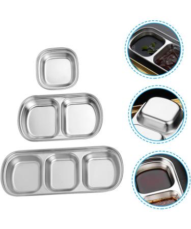Ciieeo 6 Pcs Seasoning Dish Seasoning Plate Metal Small Appetizer Dish Sauce Dish Stainless Steel Dipping Bowls Metal Condiment Dishes Wasabi 304 Stainless Steel Japan Household 20x8cmx2pcs As Shownx2pcs - Buy Online on GoSupps.com