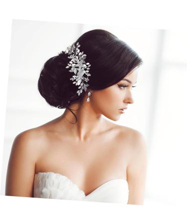 Mikinona Rhinestone Tuck Comb Flower Side Comb Side Combs Bridal Hair Comb Weeding Bride Hair Accessories Wedding Accessories Hair Comb for Women Rhinestone Leaf Hairpin Hair Jewelry Metal - Buy Online on GoSupps.com