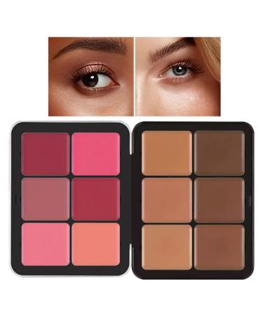 Concealer Palette Cream Kit - Full Coverage Skin Makeup | Waterproof Concealer Contour Cream Full Coverage Makeup Long Concealer Palette Renywosi
