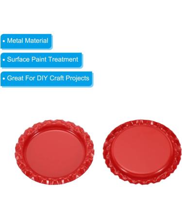 PATIKIL 1 Inch Flat Decorative Bottle Caps 50 Pack Craft Bottle Pendant Trays Double Sides Printed for DIY Pendants Craft Scrapbooks Red - Buy Online on GoSupps.com