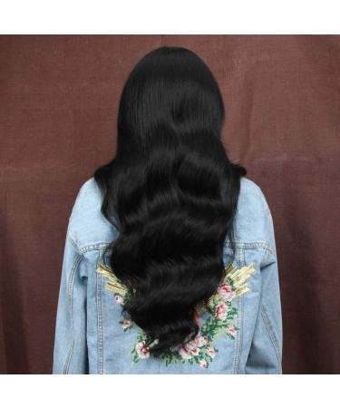 Style Icon Lace Front Wigs - 66cm Long Wavy Synthetic Wig for Women | Heat-Resistant Black Wig with Deep Part - Shop Internationally - Buy Online on GoSupps.com