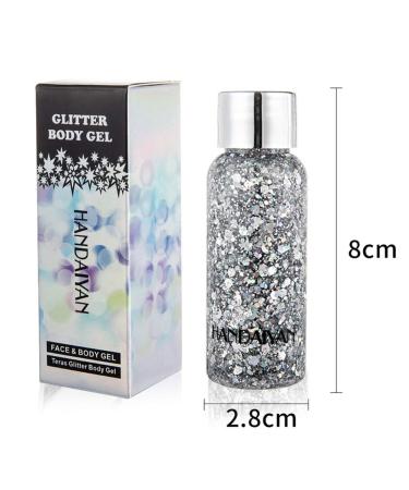 Buy GL-TURELIFES Mermaid Sequin Chunky Glitter Liquid Eyeshadow & Body Gel - Festival Makeup 30g (04 #Green) - Long-Lasting Sparkle for Face Hair & Nails - Buy Online on GoSupps.com