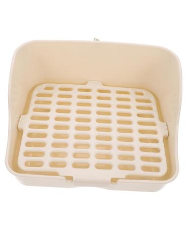 VANZACK Box Rabbit Toilet Bunny Potty Pet Litter Tray Pet Pee Toilet Little Pig Pee Toilet Bunny Toilet Pet Training Corner Rabbit Potty Pet Toilet Pet Drawer Potty Pet Supply Pet Potty 28.5X23.5X15.5CM White