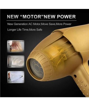 JYYBN Hair Dryer Powerful AC Motor 2300W Professional Hairdryer Negative Ionic Technology with 2 Air Nozzles Extreme Hairdryer with 3 Heat 2 Speed Settings Fast Drying for Home and Salon - Buy Online on GoSupps.com