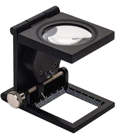 Standing Magnifier Folding 10X Magnifying Glass Zinc Alloy Magnifier Magnifying Glass with Scale for Textile Optical Jewelry Tool Vision