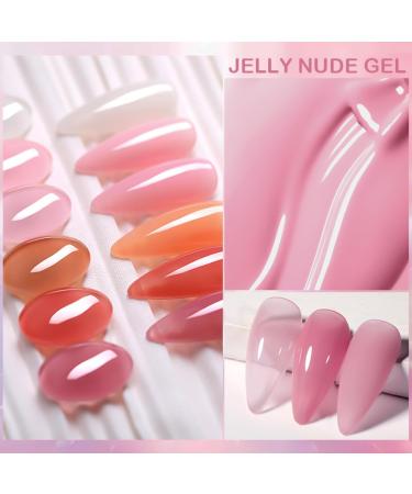TBeautfave Jelly Gel Nail Polish Sheer Pink Translucent Gel Nail Polish Soak off UV LED Nude French Gel Polish Varnish Natural Nail Polish Color for DIY Nail Art at Home Plum - Buy Online on GoSupps.com