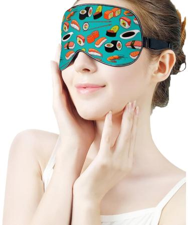 Buy Japanese Sushi Sleep Mask for Women | Adjustable Eye Shades Cover with Elastic Strap - Perfect for Travel & Relaxation - Buy Online on GoSupps.com