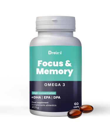 by Brudy Lab Focus & Memory Nootropique Concentr - Om ga 3 riche en DHA EPA et DPA - Vitamine A lut ine et z axanthine - Aide la m moire et la concentration - Sans caf ine - 60 Capsules