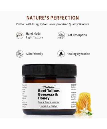 Whipped Beef Tallow & Honey Balm - All-Natural 2 OZ Face Cream | Premium Moisturizer for Face & Body - Grass Fed Grass Finished - Buy Online on GoSupps.com