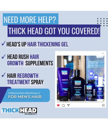 Thick Head Clear Head 2-in-1 Shampoo & Conditioner for Men - 11.7 Fl Oz - Ultra Thickening Formula for Fuller Hair - Sulfate, Paraben, & Dye Free - Buy Online on GoSupps.com