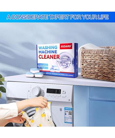 Ridars Washing Machine Cleaner Tablets - 15 Pack | Deep Clean HE Top Load & Front Load Washers, Laundry Tub & Drum Seal | Washer Cleaner Tablets - Buy Online on GoSupps.com
