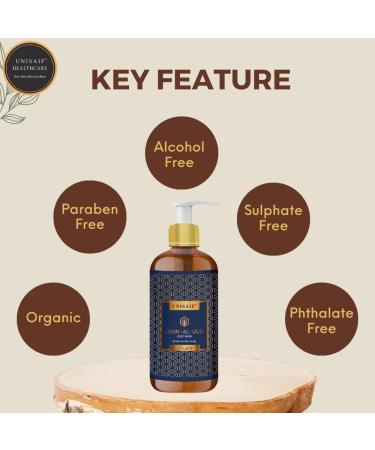 Unisaif Dehn Al Oud Arabian Luxury Organic Body Wash Ph Balanced Skin Friendly Sulphate & Paraben Free 300 ml - Buy Online on GoSupps.com