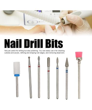 Nail Drill Bits Set 7pcs Nail Grinding Head Drill Bits with Storage Box Manicure Pedicure Bits Tools for Remove Acrylic Gel Nails Cuticle Polishing - Buy Online on GoSupps.com