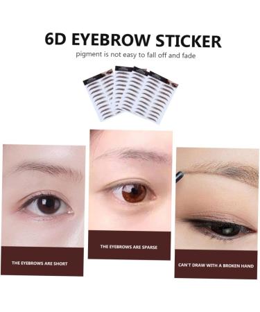 Housoutil 4pcs Eyebrow Stickers Eyebrow Transfer Sticker 6d Hair-like Eyebrows Stickers 4d Post Paper Make up 21x15cm Brown - Buy Online on GoSupps.com