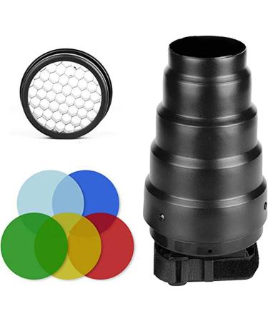 Soonpho Conical Snoot Kit: Aluminum Alloy Snoot with Grid & 5 Color Gels - Buy Online on GoSupps.com