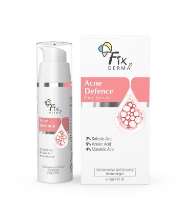 Fixderma 2% Salicylic Acid Serum for Anti Acne & Spot Treatment with 5% Azelaic Acid & 4% Mandelic Acid | Anti Acne Face Serum for Men & Women | For Oily Skin - 30g