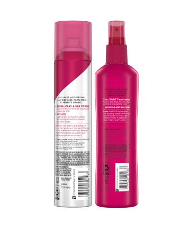 Suave Essentials Hair Care Bundle Refresh & Revive Dry Shampoo Scented + Max Hold Hairspray Non-Aerosol Unscented (2 Piece Set) Pink - Buy Online on GoSupps.com