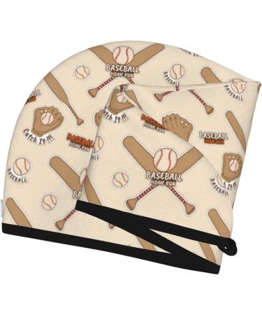 Hand Drawn Baseball Microfiber Hair Towel - Soft Super Absorbent Quick Dry Hair Wrap for Women with Long Curly & Thick Hair - Buy Online on GoSupps.com