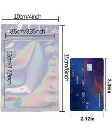 Holographic Resealable Bags - 100 Pack 4x6 Smell Proof Foil Ziplock Pouches for Food Storage & Party Favors - Buy Online on GoSupps.com
