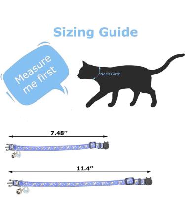 2 PCS Breakaway Cat Collar Set with Bell - Cute Adjustable Kitten Collars in Blue and Black - Buy Online on GoSupps.com