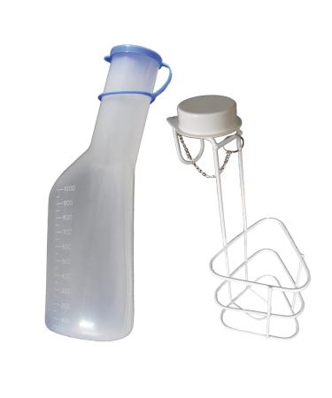 TIGA-MED urine bottle set: 1x urine bottle 1ltr.For men + 1x urine bottles holder urine bottle holder with lid 1 piece ( 1set) Original quality!
