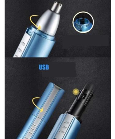 Buy Ear Nose & Brow Trimmer USB Rechargeable Facial Hair Clipper for Men & Women | Easy to Clean Grooming Tool (Blue) Fast International Shipping - Buy Online on GoSupps.com