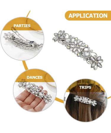 Mobestech Bridal Hair Clip Rhinestone Hair Clip Bridal Hair Pin Crystal Bobby Pin Silver Hairpin Barrette Flower Wedding Elegant Hair Accessory for Bride Women and Girls Flower Hair Accessories - Buy Online on GoSupps.com