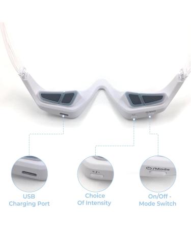 Heated 3D Eye Wrinkle Massager | Microcurrent Red Light Therapy for Puffiness & Dark Circles | Rechargeable Foldable Eyecare Glasses with 3 Modes - Buy Online on GoSupps.com