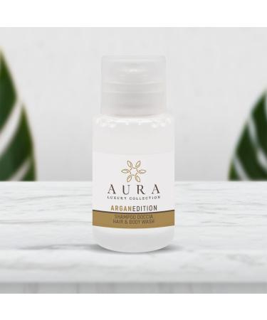 AURA LUXURY COLLECTION Kit 280 x 20 ml Gentle White Argan Shower Shampoo Bottles