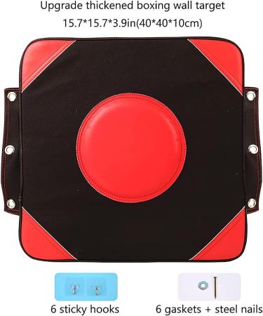 Quiet Punch Doorway Punching Bag - Red | PU Leather, Canvas, High Elastic Sponge Wall Pad for Key Target Training - Buy Online on GoSupps.com