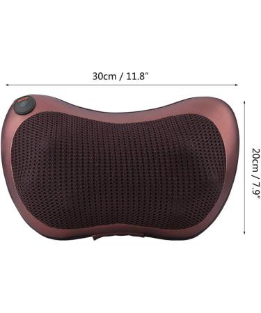 Shiatsu Massage Pillow for Car | 12V Neck & Back Massage Cushion with Heating & 8 Kneading Rollers - Coffee - Buy Online on GoSupps.com