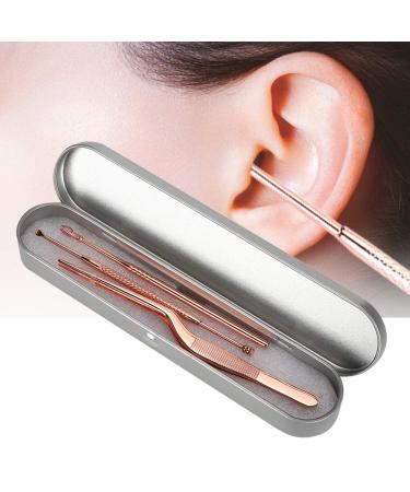 3 partial ear cleaning tool set made of stainless steel ear spoon ear cleaning set of ear cleaner earwax remover ear pink ear circles rotatable double head earplugs tweezers set set